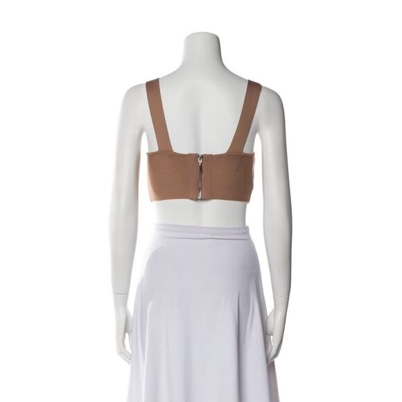 NWT HERVE LEGER structured beige bustier crop top Beige sz XL - Picture 3 of 10